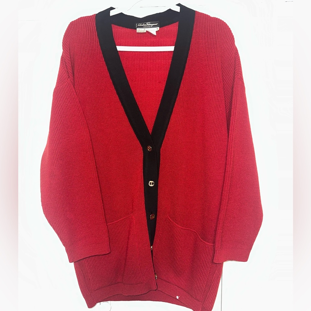 Vintage Salvatore Ferragamo 100% wool cardigan